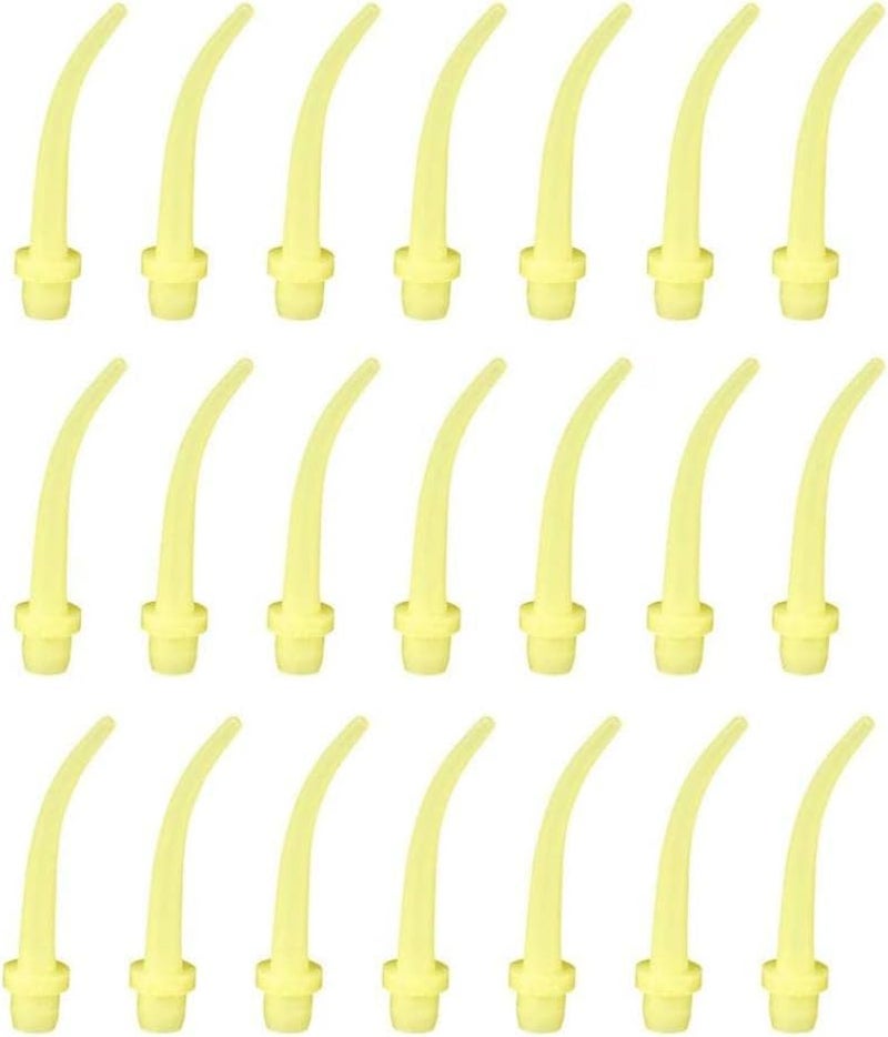 woobles Disposable Nozzles, 100pcs Dental Impression Oral Mixing Tips, Intraoral Bent Tip Oral Mixing Nozzle (Yellow) - Image 1